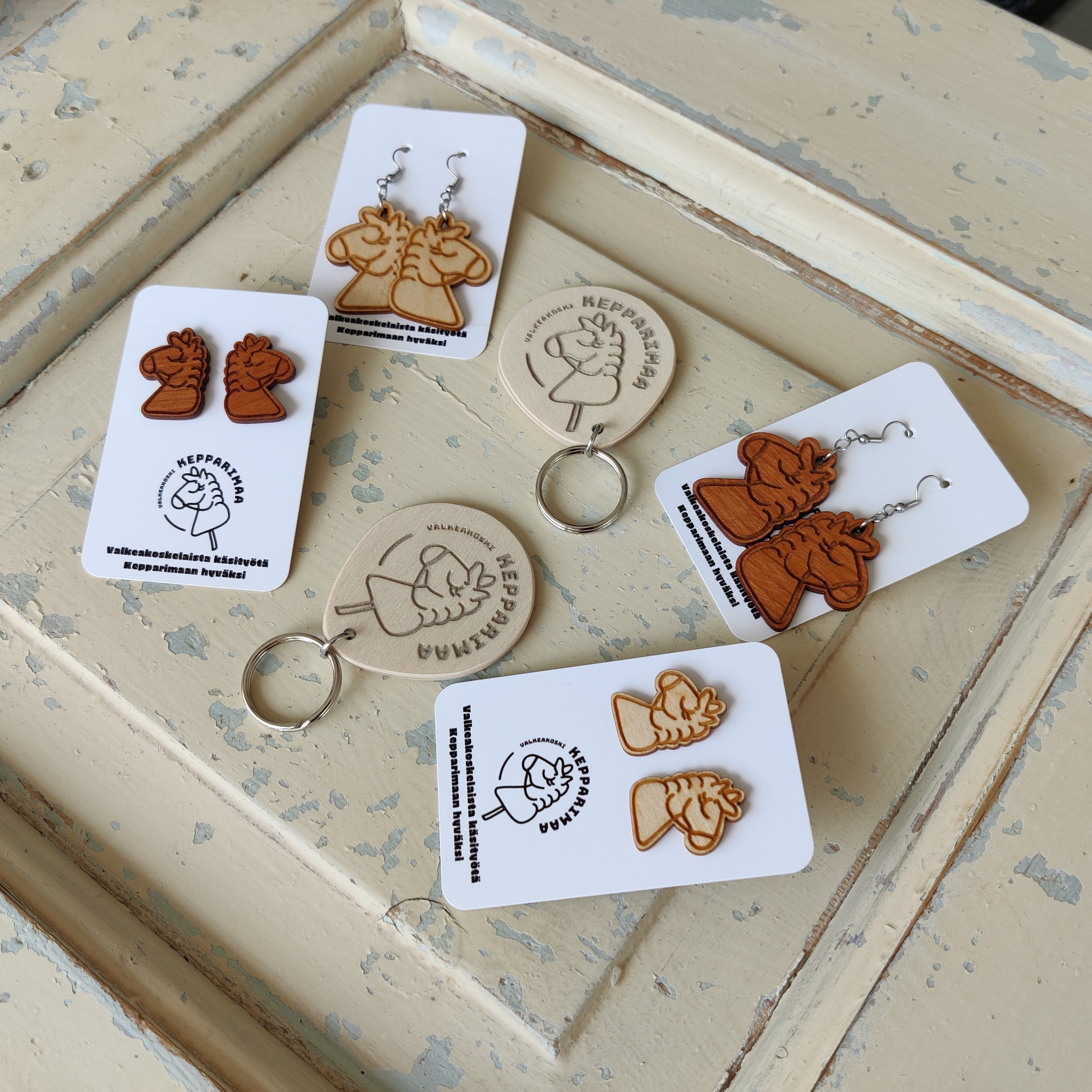 Erilaisia Kepparimaa -tuotteita asiakkaalle valmistettuna