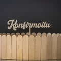 Rippikakkukoriste Konfirmoitu -tekstillä